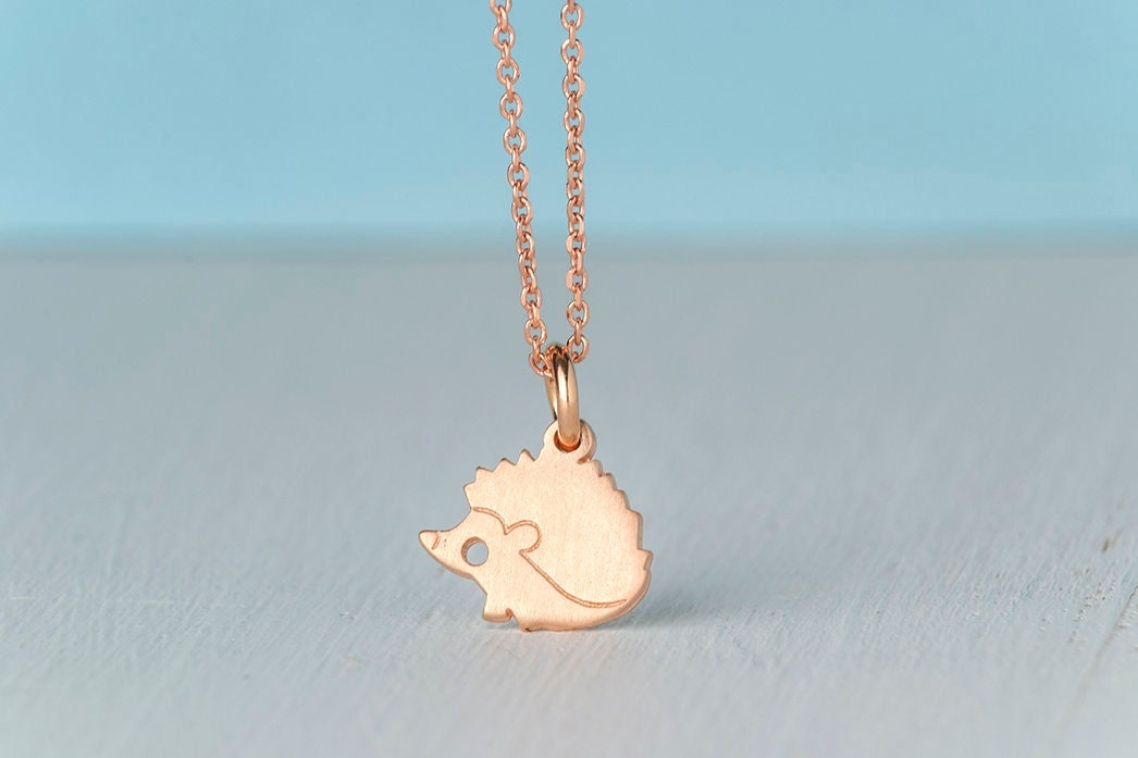 Pendentif Hérisson En Alliage De Zinc Avec Chaîne En Cuir - Longueur 42 Cm, Couleur Argent Vieilli, Livré Dans Une Pochette Cadeau