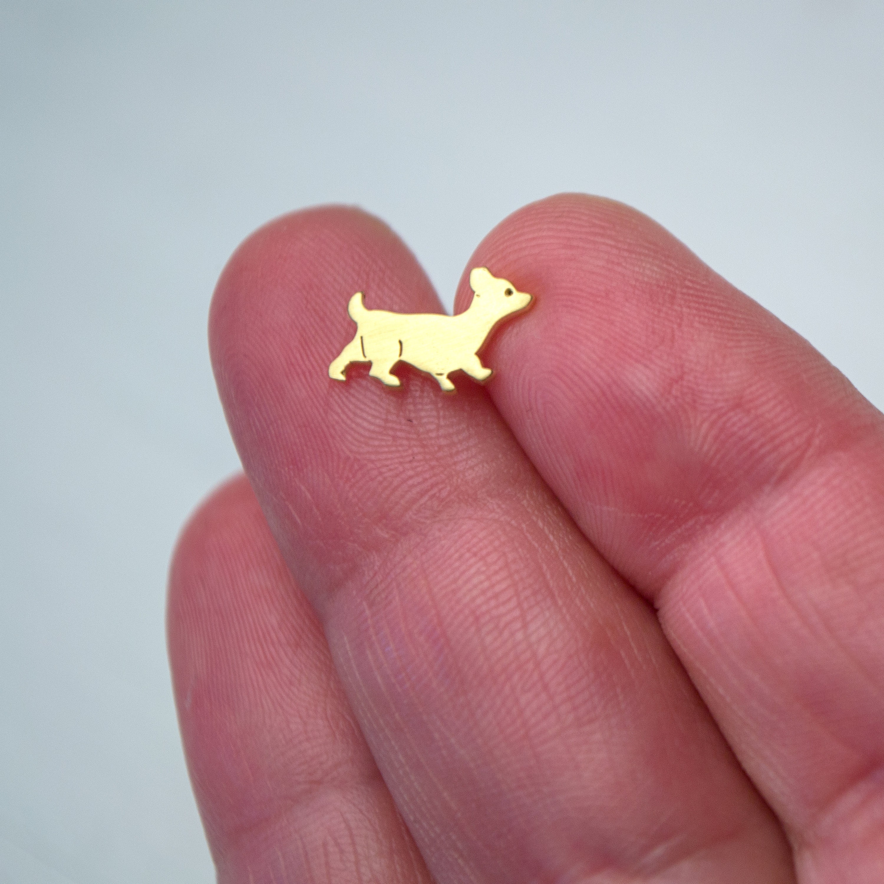 Puppy Earrings / Corgi Dog Studs / Sterling silver / Pet lover gift