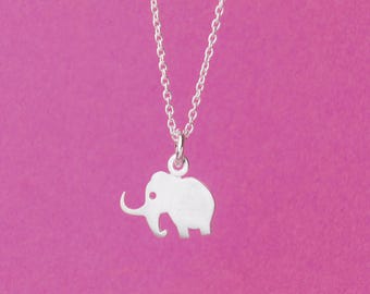 Mammoth Sterling Silver Pendant / Ice Age Necklace / Cute Animal / Prehistoric Kids Gift