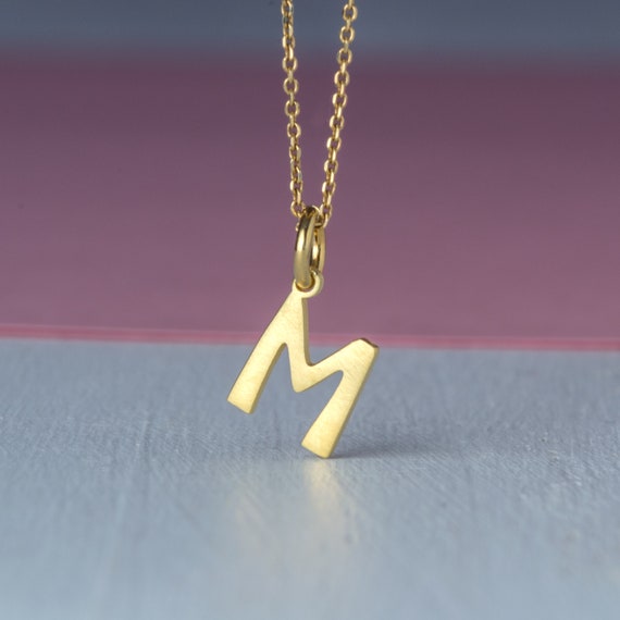 Solid Gold Initial Necklace 