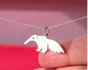 Giant Anteater Necklace / Exotic Animal Pendant /  Sterling silver Jewellery / Unisex Charm / JP1095