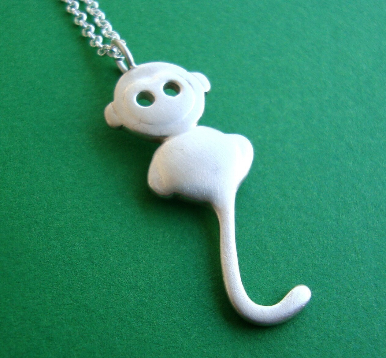 Monkey Necklace Sterling Silver / Monkey Pendant for Girls Etsy