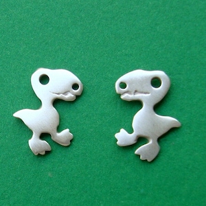 Sterling Silver Dinosaur Stud Earrings: T-Rex Jewelry Gift / 126A
