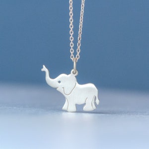 Elephant Necklace in Sterling Silver / Kids Jewelry / Cute Animal Unisex Charm