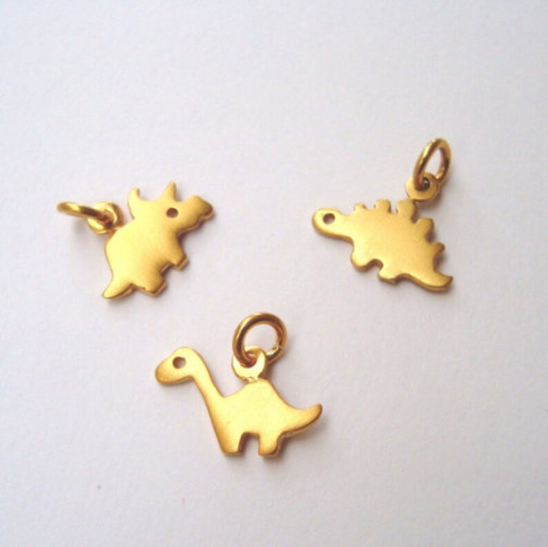 Tiny Solid Gold Stegosaurus Pendant / Dinosaur Necklace 9k Etsy