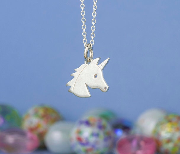 MOROTOLE Collana con cavallo per bambine Collana in argento sterling con ragazza e cavallo Collana con unicorno in zirconi cubici per bambine