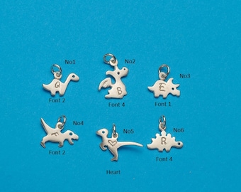 Personalized Necklace / Sterling Silver Dragon Pendant / Dinosaur charms