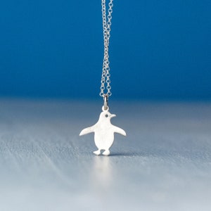 Penguin Necklace Cute Bird Pendant sterling silver Girls necklace baby charm Bird Jewelry children kids necklace rose gold charm image 5