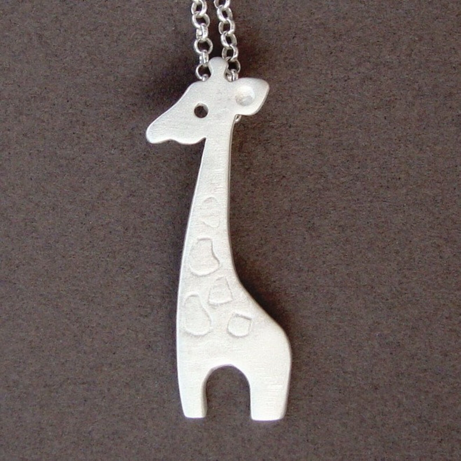 Giraffe Necklace Sterling Silver Animal Pendant Charm Africa Etsy