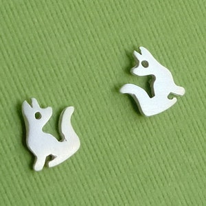 Tiny  Fox Vixen Earrings studs sterling silver gift women kids girl teen mom s Jewelrymini woodland gift winter charm Birthday gift earrings