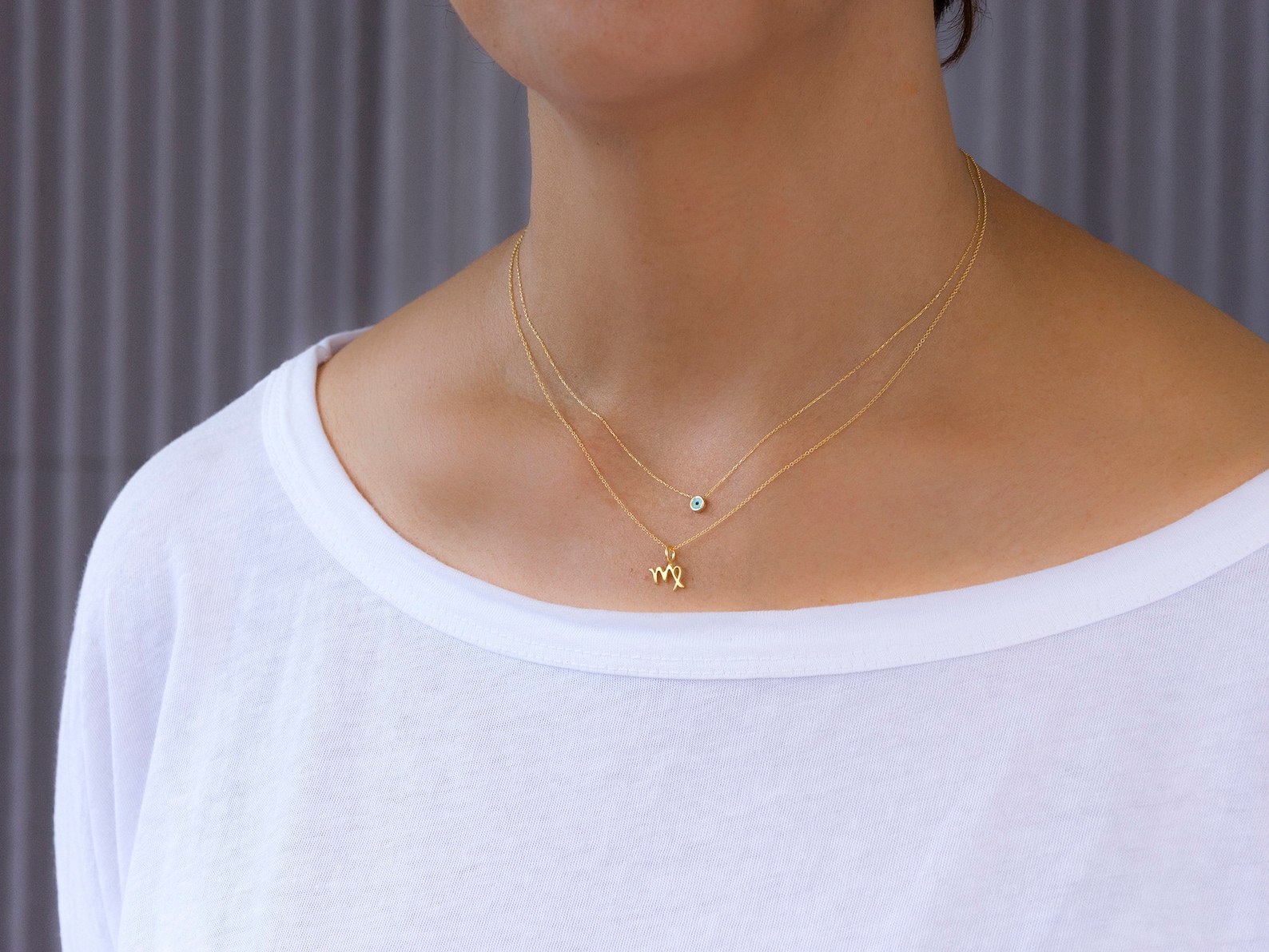 Tiny solid gold zodiac sign necklace
Available in 9k, 14k and 18k yellow, white and rose solid gold
Size: 7-12 mm / 0.3 -0.5 inches