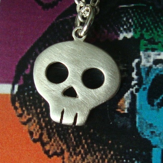 Skull Necklace Sterling Silver Jewelry Dias De Los Muertos Kids 