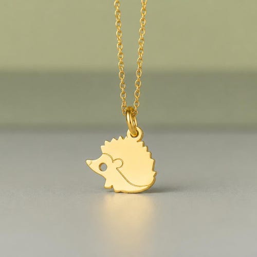Collier hérisson en argent sterling / Bijoux pour enfants / Bijoux animaux mignons / JP1076