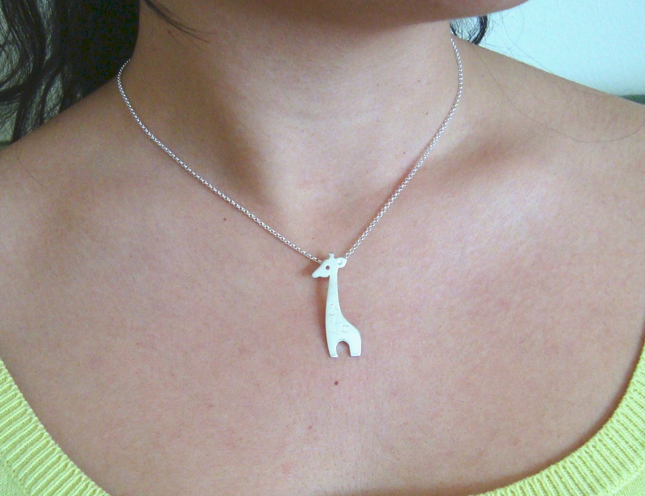 Giraffe Necklace Sterling Silver Animal Pendant Charm Africa Etsy
