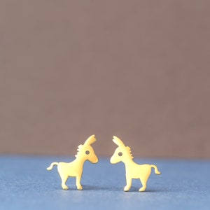 Tiny Donkey Earrings / Fun Sterling Silver Mule Studs / Everyday Minimal Jewelry image 5