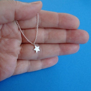 Solid Gold Tiny Star Necklace / Celestial Pendant / Valentine dainty Charm image 4