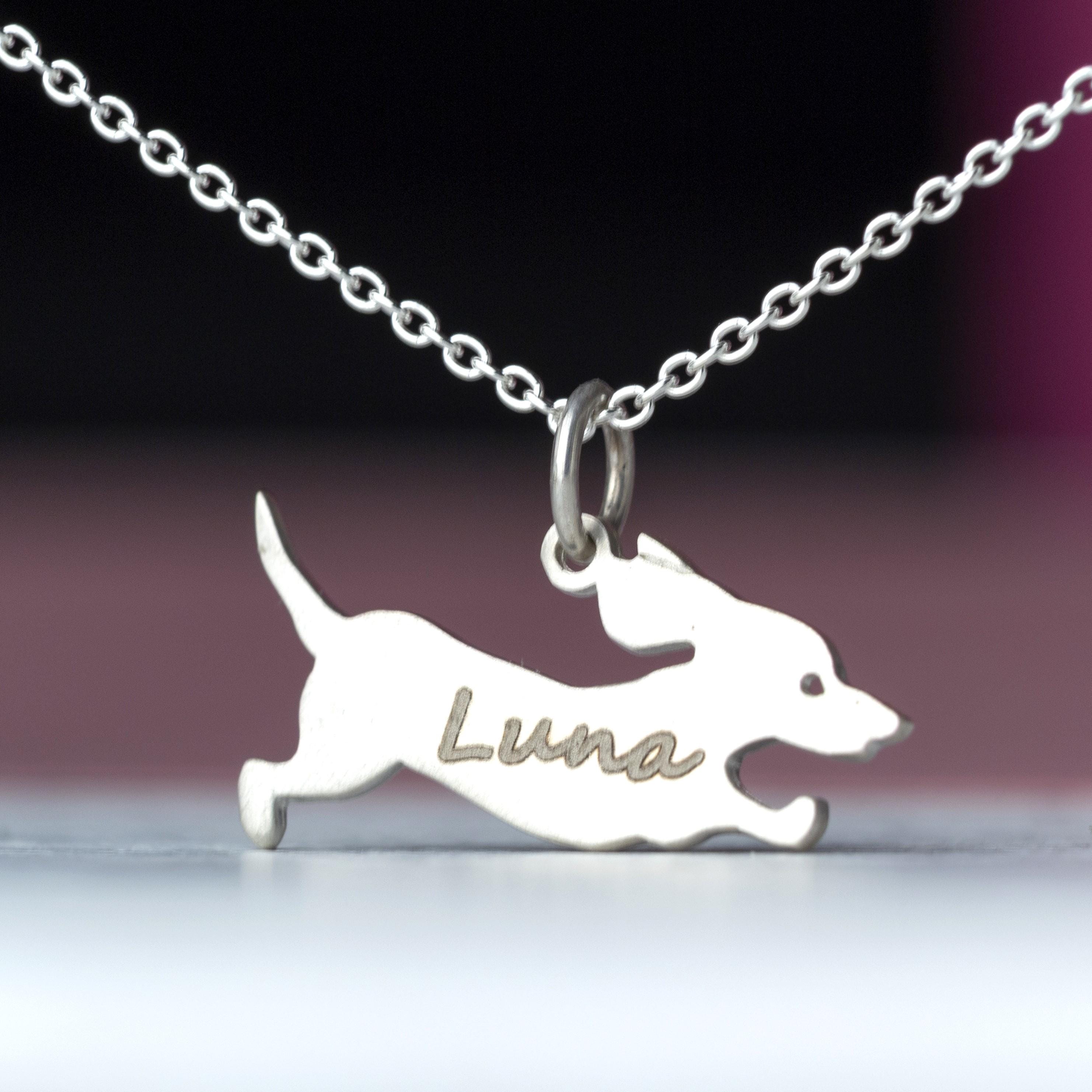 Collier Pendentif Teckel Pour Femme | Chaîne Clavicule Or | Bijou Délicat Chien | Cadeau Amoureux Des Animaux