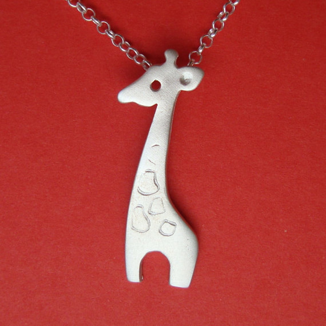 Giraffe Necklace Sterling Silver Animal Pendant Charm Africa Etsy