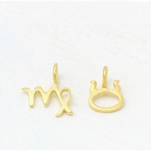 Solid Gold Zodiac Sign Charm Necklace – Astrology Horoscope Jewelry (7-12 mm), 277Z-GD image 4