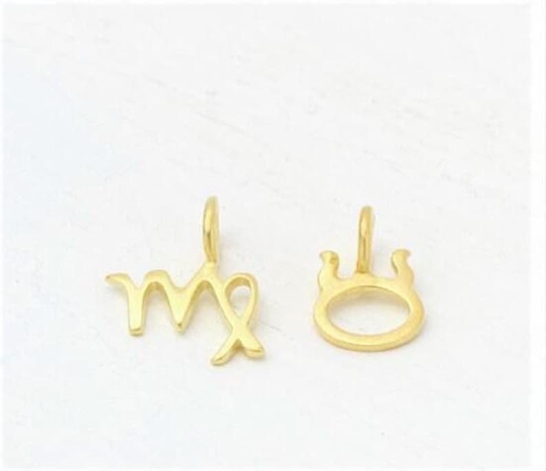 Solid Gold Zodiac Sign Charm Necklace – Astrology Horoscope Jewelry (7-12 mm), 277Z-GD image 4