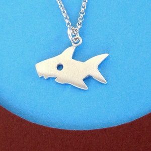 Collar de tiburón Joyería de tiburón Collar de plata esterlina para niño Joyería del océano Regalo de cumpleaños Joyería llamativa Semana del tiburón