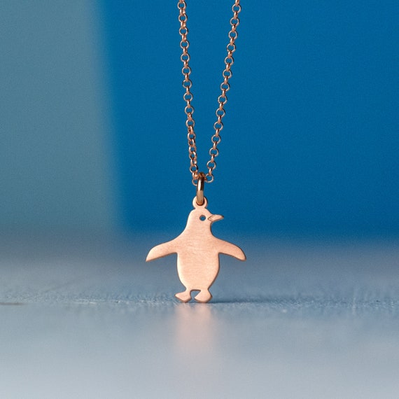 Penguin Necklace Cute Bird Pendant Sterling Silver Girls Necklace
