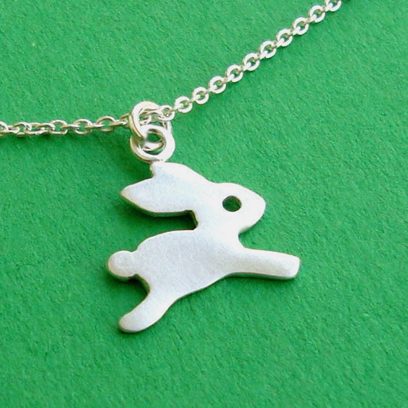 Tiny Bunny Necklace Sterling Silver Rabbit Kids Jewelry Charm Etsy