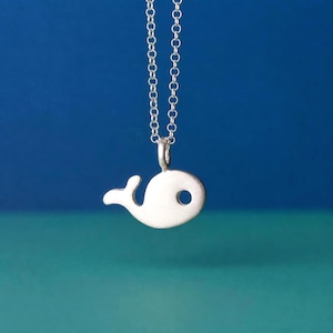 Sterling Silver Whale Necklace, Ocean Animal Pendant JP1020