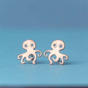 Octopus Earrings Sterling Silver / Beach Jewelry / Sea Animal Studs