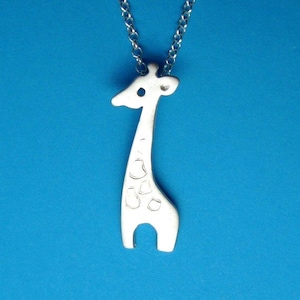 Giraffe Necklace sterling silver Animal Pendant Charm Africa Safari Mom Jewelry Girls necklace  gift  statement Birthday pendant