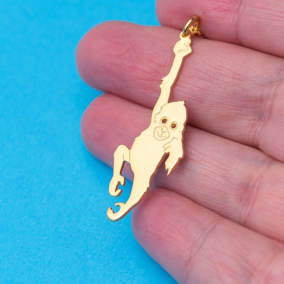 Orangutan Necklace / Sterling Silver Monkey Pendant / Ape Charm