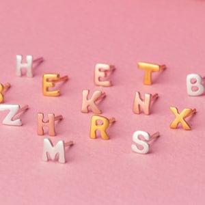 Tiny Initial Studs / Sterling Silver Personalized Earring / Monogram Gift / Gift for her