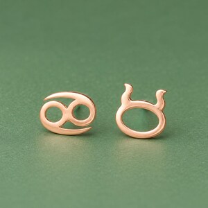 Solid Gold Zodiac Sign Charm Necklace – Astrology Horoscope Jewelry (7-12 mm), 277Z-GD image 8
