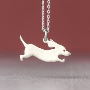 Dackel Halskette / Hund Anhänger / Sterling Silber Schmuck