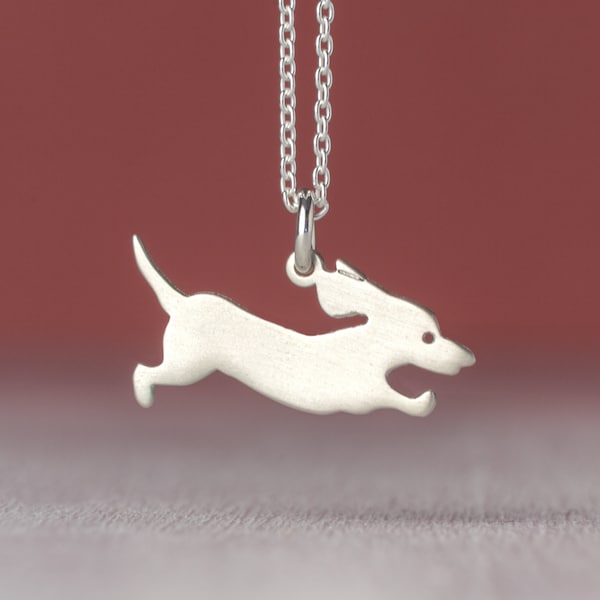 Collier teckel / Pendentif chien / Bijoux pour animal de compagnie en argent sterling