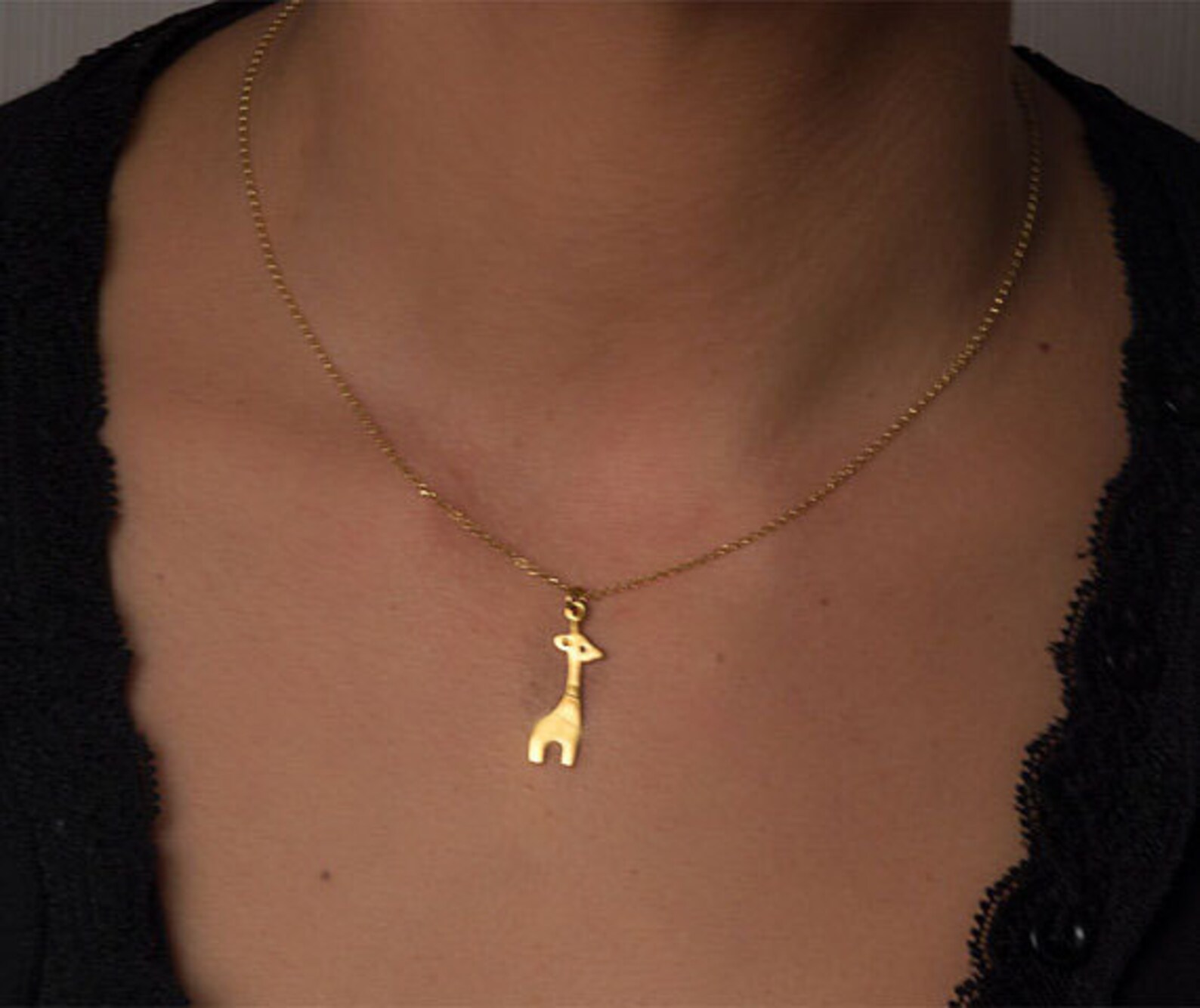 Giraffe Necklace Giraffe Charm Necklace Sterling Silver Etsy