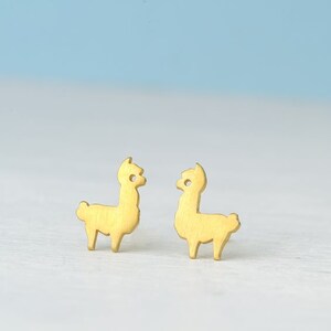 Sterling Silver Alpaca Earrings / Llama Studs / Minimal Jewelry / Gift for Kids Teens Mom image 7