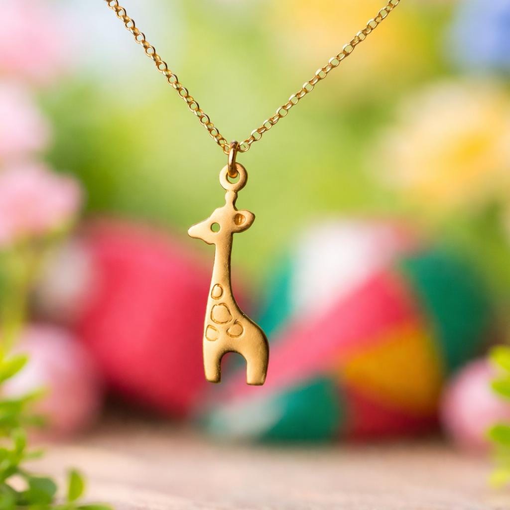 Collana con ciondolo a forma di giraffa in argento sterling 925