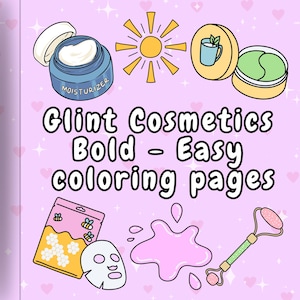 Fun and Relaxing Cosmetic Designs for All Ages Relaxation Coloring pages,Cozy Coloring pages,Glint Cosmetics Bold-Easy Coloring Book
