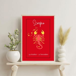 Scorpio Wall Art, Watercolor Poster, Scorpio Wall Art, Astrology Gifts, Scorpio Gifts, Scorpio Wall Art Printable