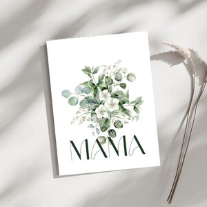 Biglietto e poster per la festa della mamma da stampare con motivi floreali Mama & Anne | Download digitale | Regalo per la mamma per la festa della mamma | Muro stampabile A