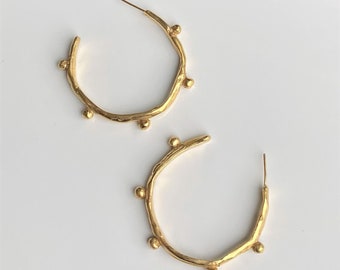 Large Crumpled Dot Hoops