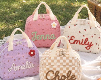 Personalized Lunch Bag, Custom Name School Lunch Tote, Insulated Food Bag, School Essentials, Summer Camp Essentials, Back to School Gift
