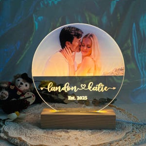 Custom Picture Frame Gift, Personalized Led Photo Night Light, Photo Block, Picture Plaque, Night Lamp, Anniversary Gift for wife/Husband