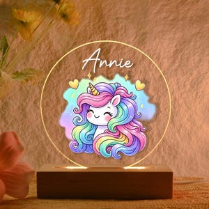 Benutzerdefinierte Einhorn Nachtlicht, personalisierte Einhorn-Liebhaber-Geschenk, Geburtstagsgeschenk für Kind, Geschenk für sie, niedliches Schlafzimmer-Dekor, Einhorn-Liebhaber-Geschenk