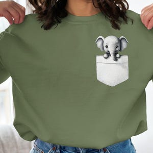 Elephant Pocket Print Sweatshirt: Cozy Animal Lover Gift