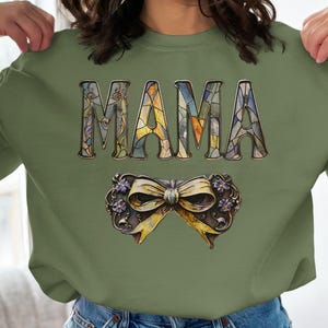 Unique MAMA Graphic Sweatshirt, Cozy MAMA Sweatshirt, Colorful MAMA Letter Design Sweatshirt, Mother&#39;s Day Gift Sweatshirt, Cozy Wear