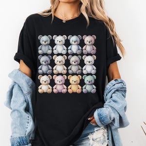 Cute Teddy Bear T Shirt, Adorable Bear Shirt for Kids, Colorful Bear Themed Tee, Fun Bear Face T Shirt, Gift for Bear Lovers