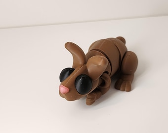 Flexibel konijn fidgetspeeltje – gelede 3D-geprinte bureaubuddy, schattig konijn cadeau voor dierenliefhebbers en stressverlichting