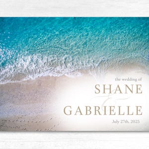 Formal Beach Wedding Invitation Template | Editable on Canva